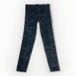 Spanx Womens Large Camo Leggings High Rise Shapewear Black Gray Ankle